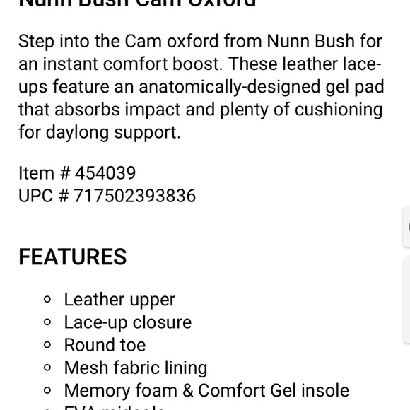 Nunn Bush Cam Brown Leather Oxford MENS shoes 11 WIDE (NEW without box) - Picture 5 of 5